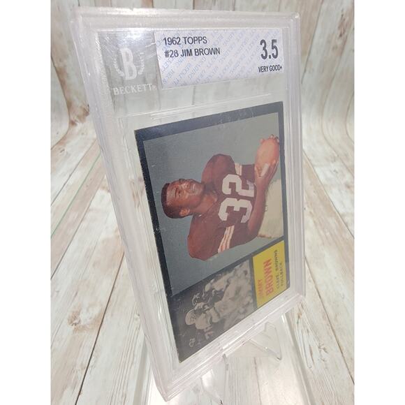 1962 Topps #28 Jim Brown Beckett BCCG 3.5 Cleveland Browns Fullback - Picture 4 of 6